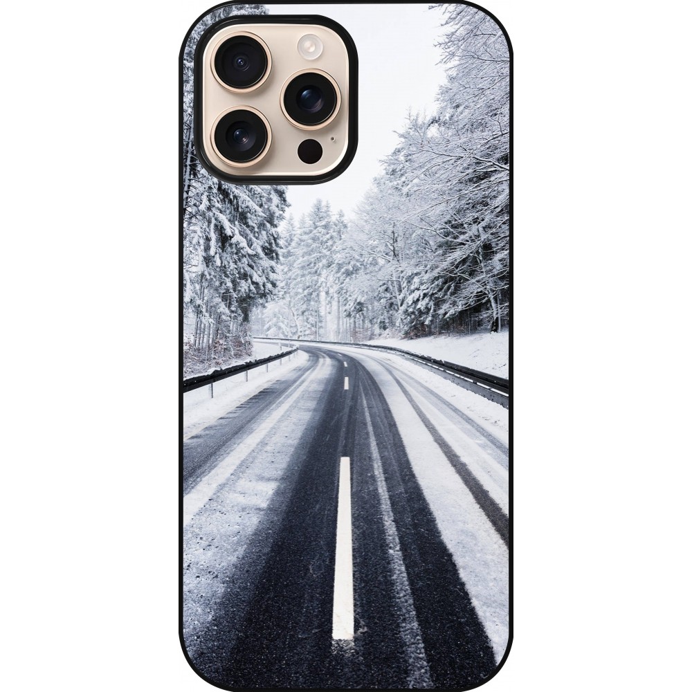 Coque iPhone 16 Pro Max - Winter 22 Snowy Road