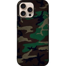 Coque iPhone 16 Pro Max - Silicone rigide noir Camouflage 3