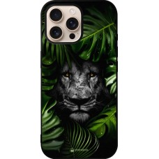 Coque iPhone 16 Pro Max - Silicone rigide noir Forest Lion