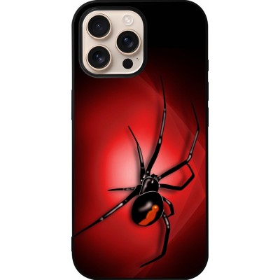 Coque iPhone 16 Pro Max - Silicone rigide noir Halloween 2023 spider black widow