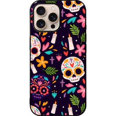 Coque iPhone 16 Pro Max - Silicone rigide noir Halloween 2023 mexican style