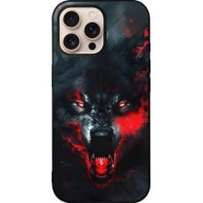 Coque iPhone 16 Pro Max - Silicone rigide noir Halloween 2024 mad werewolf