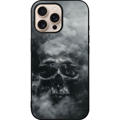 Coque iPhone 16 Pro Max - Silicone rigide noir Halloween 2024 smoky skull