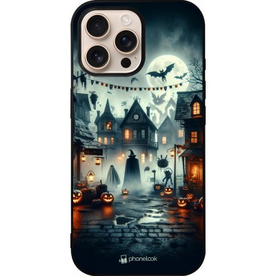 Coque iPhone 16 Pro Max - Silicone rigide noir Halloween Spookville