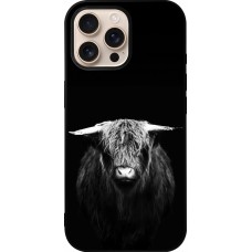 Coque iPhone 16 Pro Max - Silicone rigide noir Highland calf black