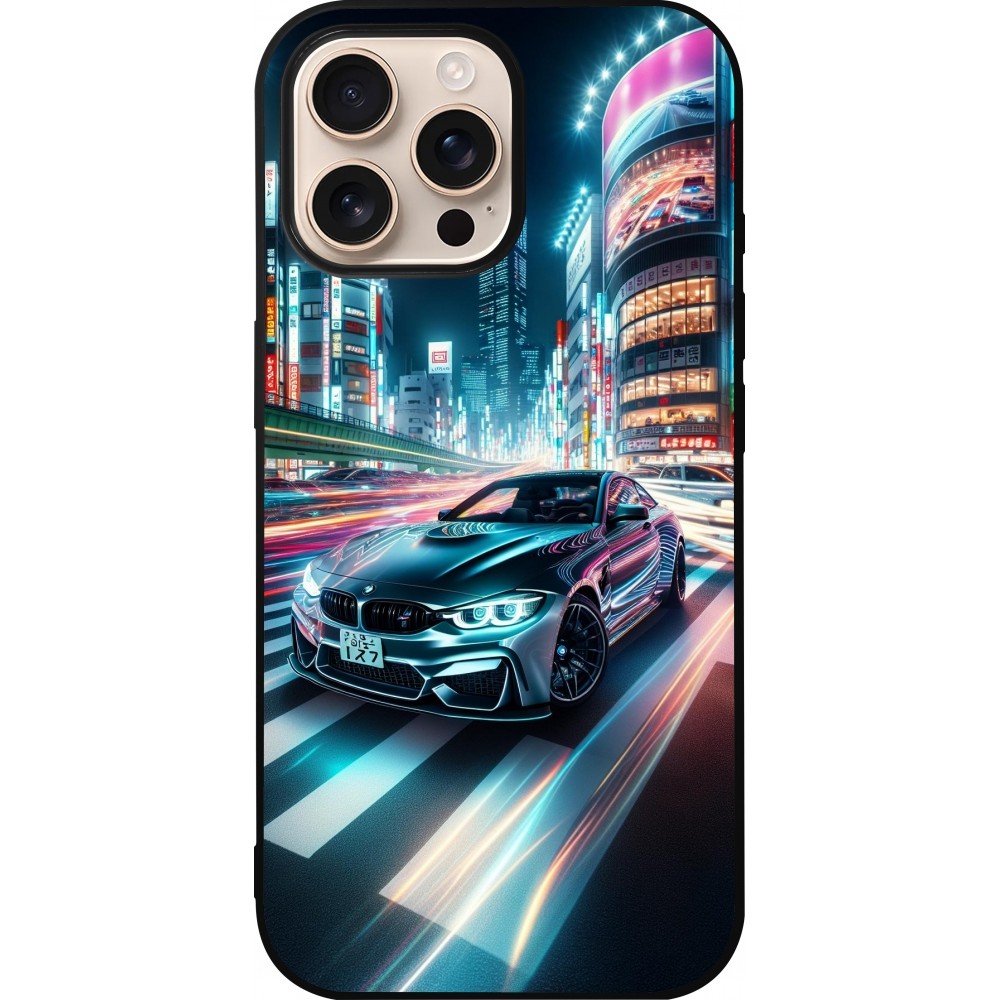 iPhone 16 Pro Max Case Hülle - Silikon schwarz BMW M4 Tokio Nacht