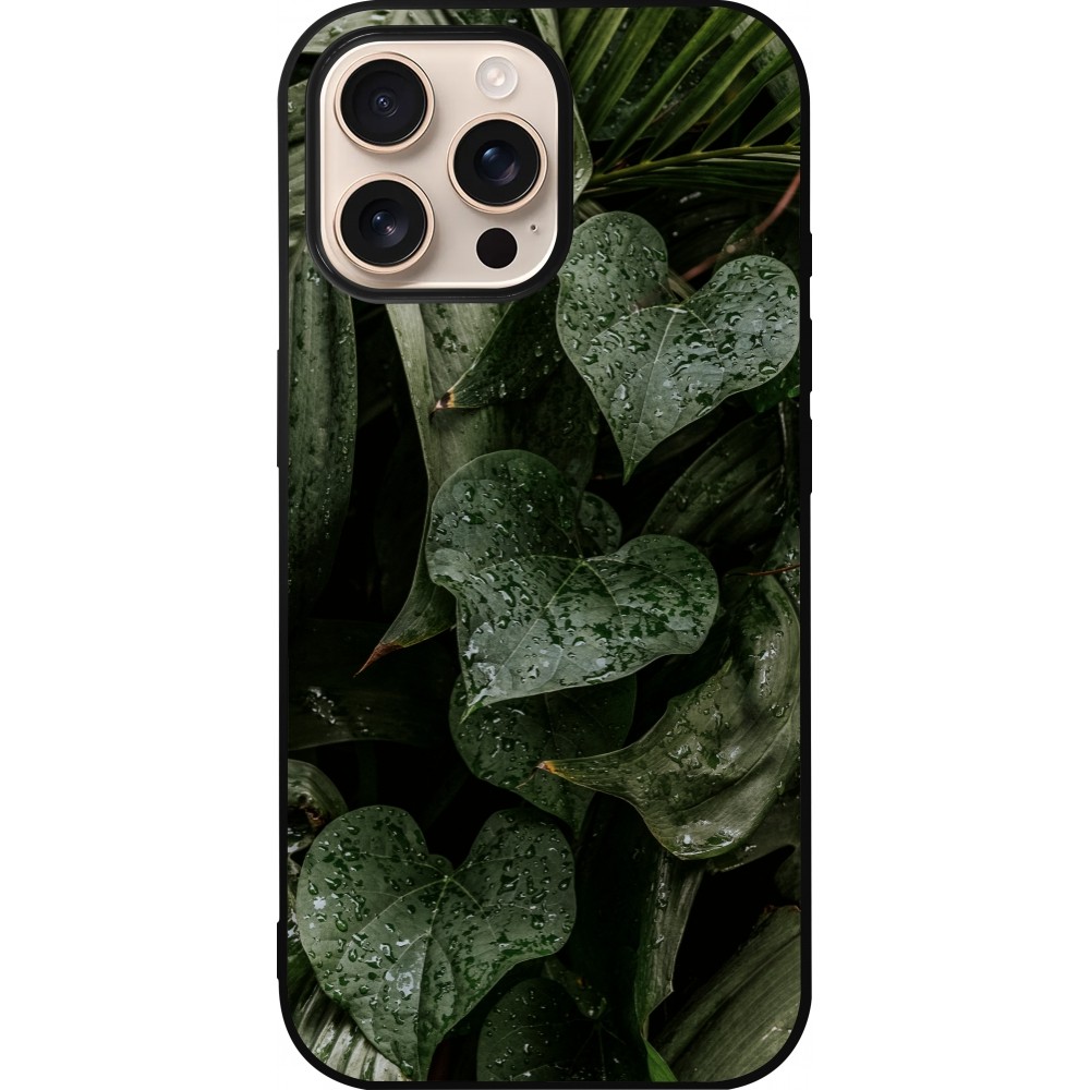 Coque iPhone 16 Pro Max - Silicone rigide noir Spring 23 fresh plants