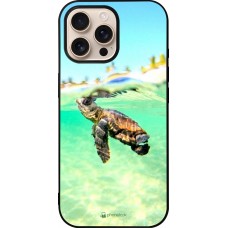 Coque iPhone 16 Pro Max - Silicone rigide noir Turtle Underwater