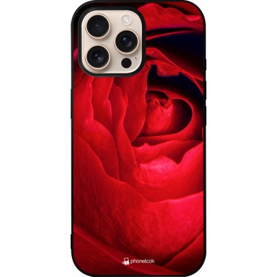 Coque iPhone 16 Pro Max - Silicone rigide noir Valentine 2022 Rose