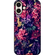 Coque iPhone 16 Plus - Flowers Dark