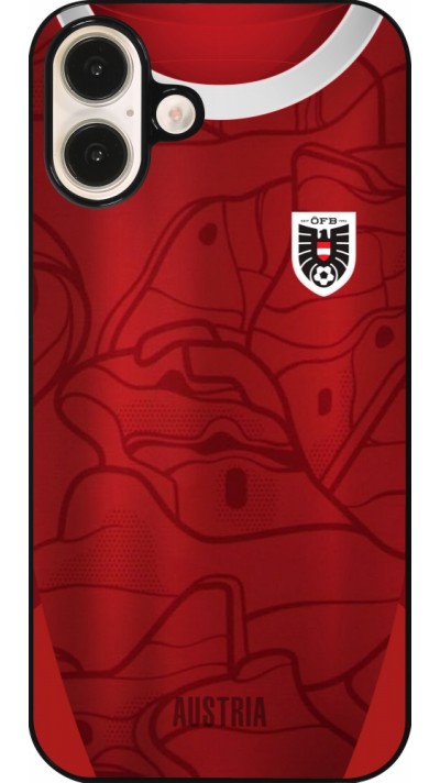 Coque iPhone 16 Plus - Maillot de football Autriche personnalisable