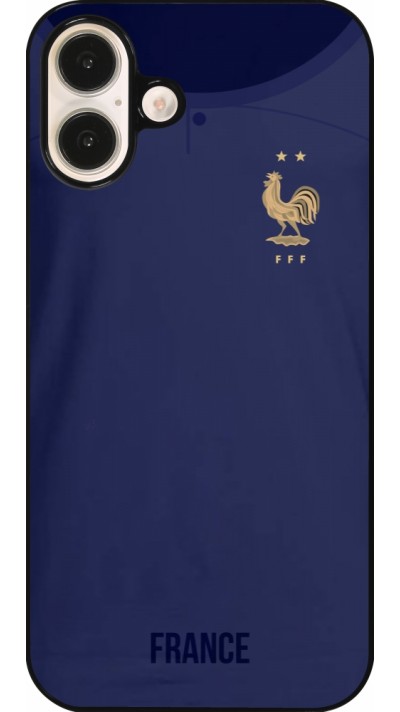 Coque iPhone 16 Plus - Maillot de football France 2022 personnalisable