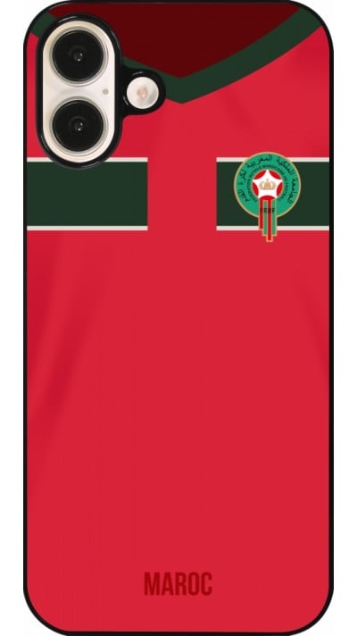 Coque iPhone 16 Plus - Maillot de football Maroc 2022 personnalisable