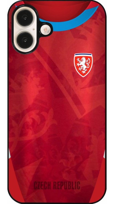 Coque iPhone 16 Plus - Maillot de football République Tchèque personnalisable