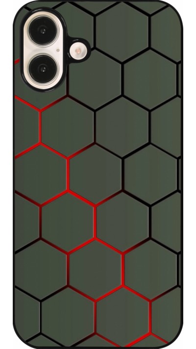 Coque iPhone 16 Plus - Geometric Line red