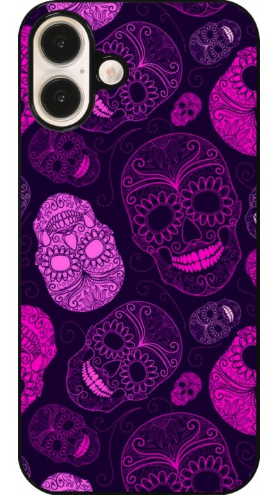 Coque iPhone 16 Plus - Halloween 2023 pink skulls