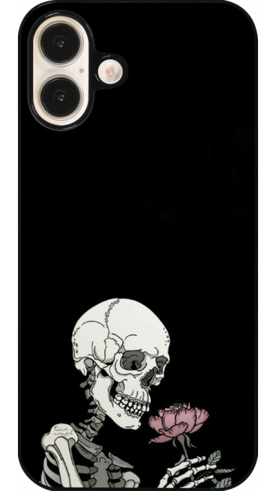 Coque iPhone 16 Plus - Halloween 2023 rose and skeleton