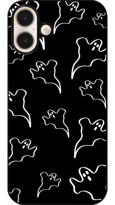 Coque iPhone 16 Plus - Halloween 2024 black and white ghosts