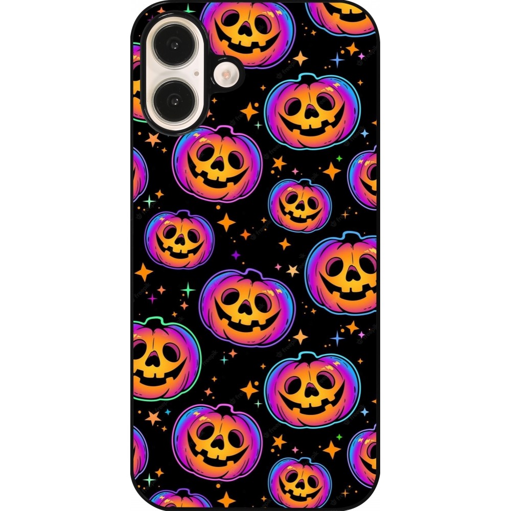 Coque iPhone 16 Plus - Halloween 2024 rainbow pumpkins