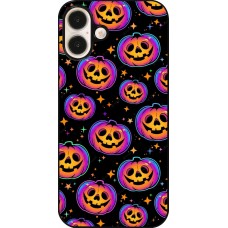 Coque iPhone 16 Plus - Halloween 2024 rainbow pumpkins