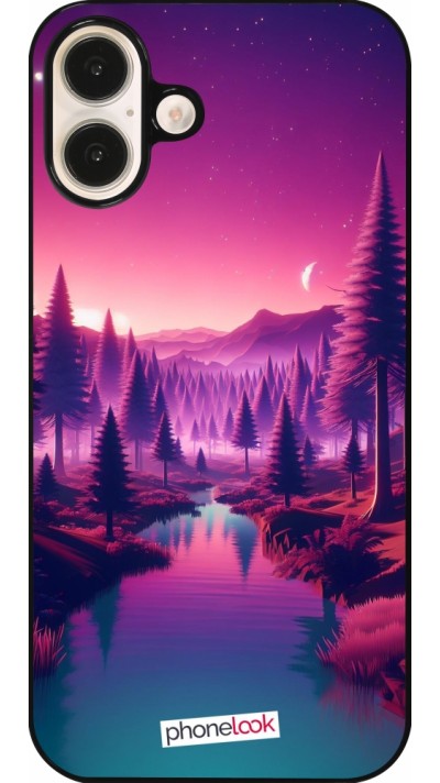 iPhone 16 Plus Case Hülle - Lila-rosa Landschaft