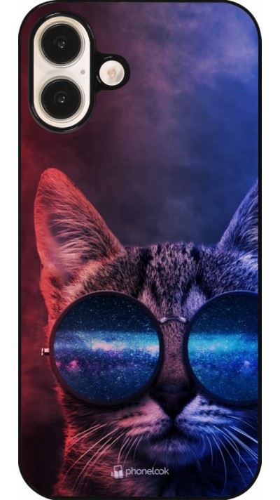 iPhone 16 Plus Case Hülle - Red Blue Cat Glasses