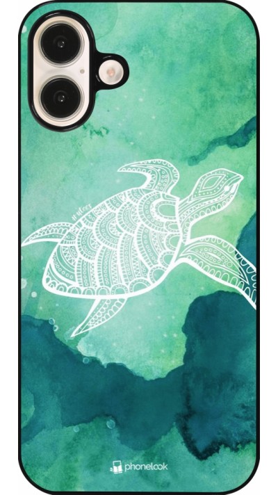 Coque iPhone 16 Plus - Turtle Aztec Watercolor