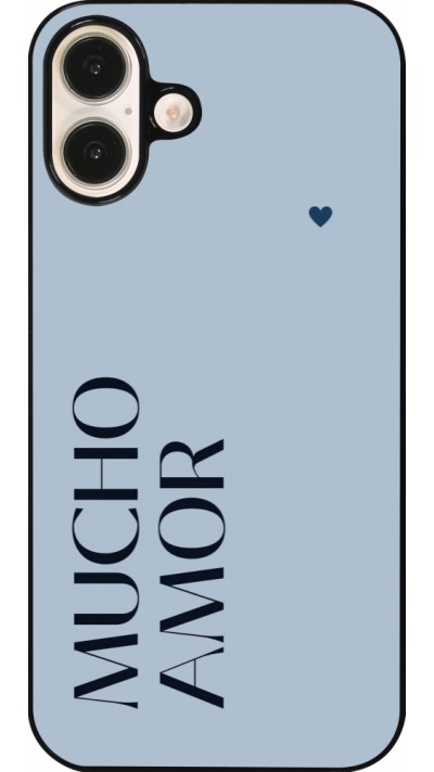 Coque iPhone 16 Plus - Valentine 2024 mucho amor azul