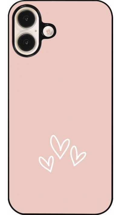 Coque iPhone 16 Plus - Valentine 2023 three minimalist hearts