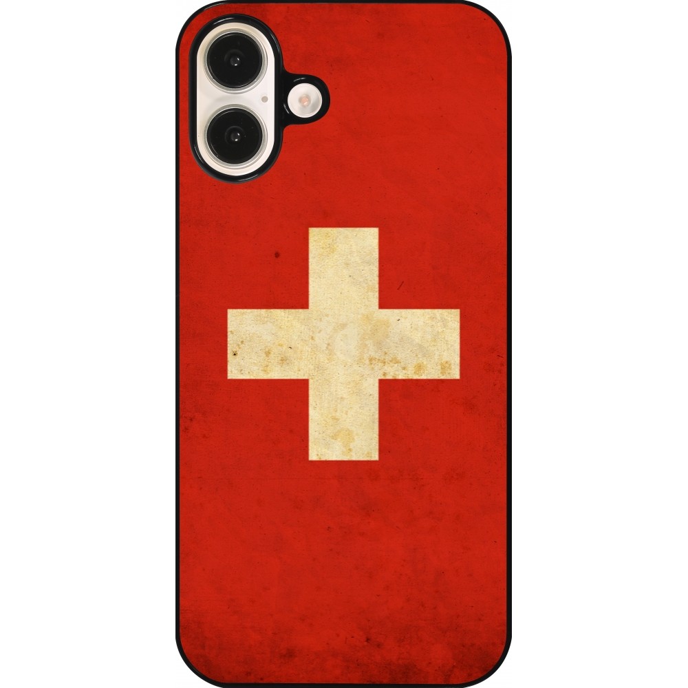 Coque iPhone 16 Plus - Vintage Flag SWISS