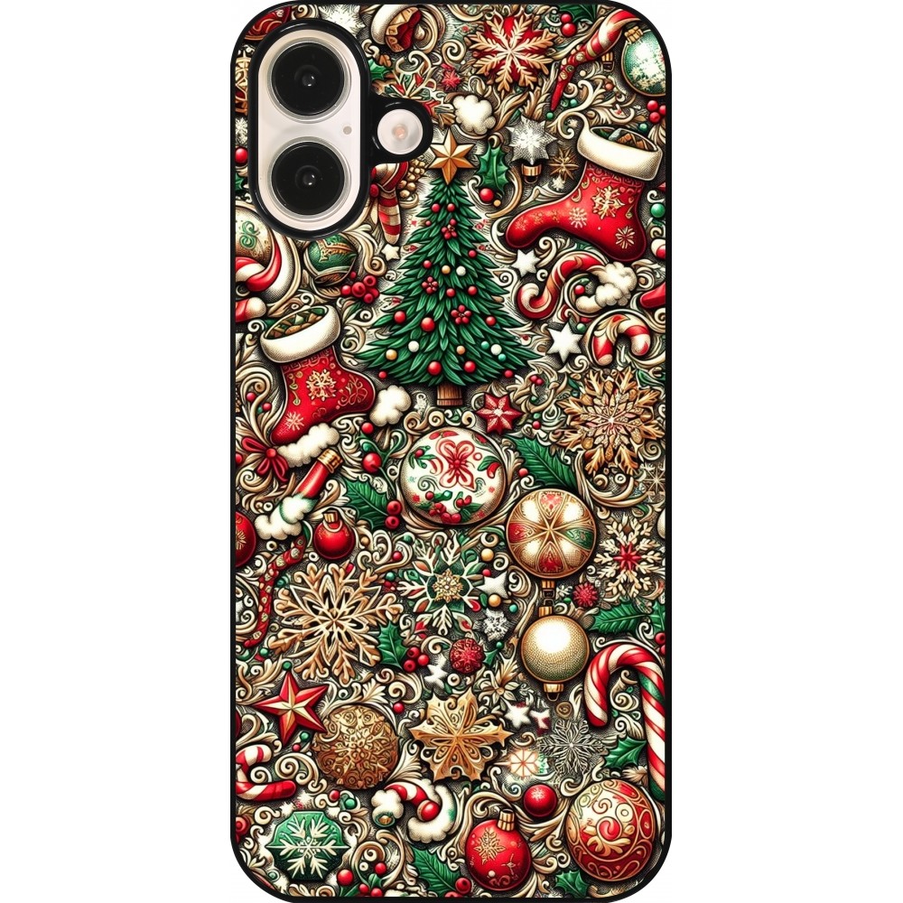 Coque iPhone 16 Plus - Noël 2023 micro pattern