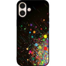 Coque iPhone 16 Plus - Silicone rigide noir Abstract Bubble Lines