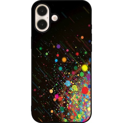 Coque iPhone 16 Plus - Silicone rigide noir Abstract Bubble Lines