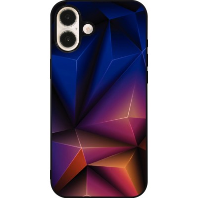 Coque iPhone 16 Plus - Silicone rigide noir Abstract Triangles 