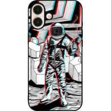 Coque iPhone 16 Plus - Silicone rigide noir Anaglyph Astronaut