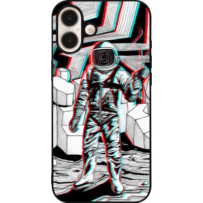 Coque iPhone 16 Plus - Silicone rigide noir Anaglyph Astronaut