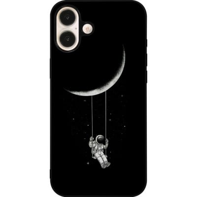 Coque iPhone 16 Plus - Silicone rigide noir Astro balançoire