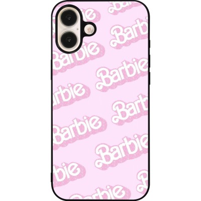 Coque iPhone 16 Plus - Silicone rigide noir Barbie light pink pattern