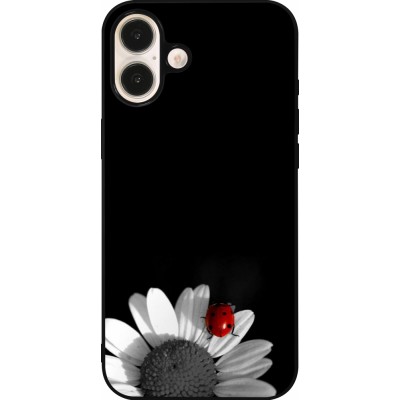 Coque iPhone 16 Plus - Silicone rigide noir Black and white Cox