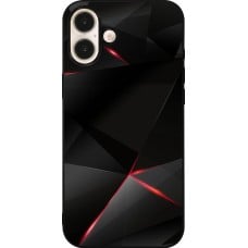 Coque iPhone 16 Plus - Silicone rigide noir Black Red Lines