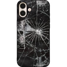 Coque iPhone 16 Plus - Silicone rigide noir Broken Screen