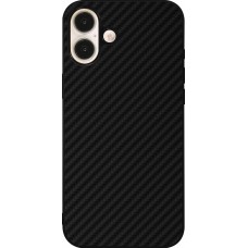 Coque iPhone 16 Plus - Silicone rigide noir Carbon Basic