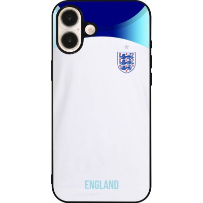 Coque iPhone 16 Plus - Silicone rigide noir Maillot de football Angleterre 2022 personnalisable