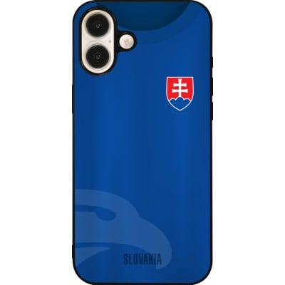 Coque iPhone 16 Plus - Silicone rigide noir Maillot de football Slovaquie