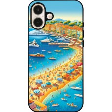 Coque iPhone 16 Plus - Silicone rigide noir French Riviera People