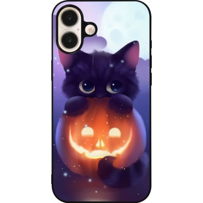 Coque iPhone 16 Plus - Silicone rigide noir Halloween 17 15