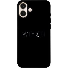 Coque iPhone 16 Plus - Silicone rigide noir Halloween 22 witch word