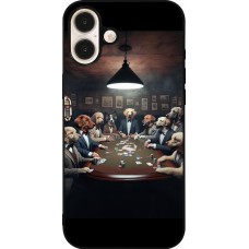 Coque iPhone 16 Plus - Silicone rigide noir Les pokerdogs