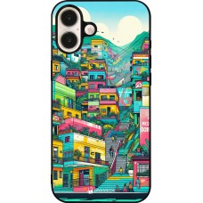 Coque iPhone 16 Plus - Silicone rigide noir Medellin Comuna 13 Art