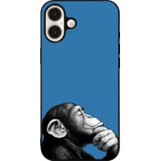 Coque iPhone 16 Plus - Silicone rigide noir Monkey Pop Art